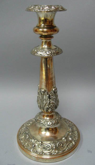Three Sheffield Silverplate Candlesticks - 9