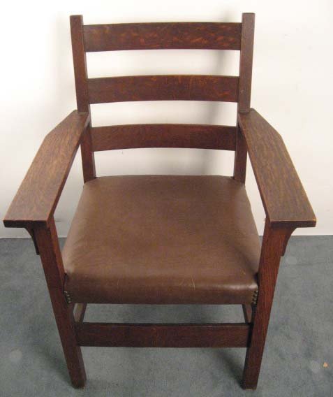 An Arts & Crafts Oak Arm Chair, - 2