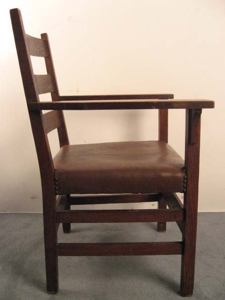 An Arts & Crafts Oak Arm Chair, - 3