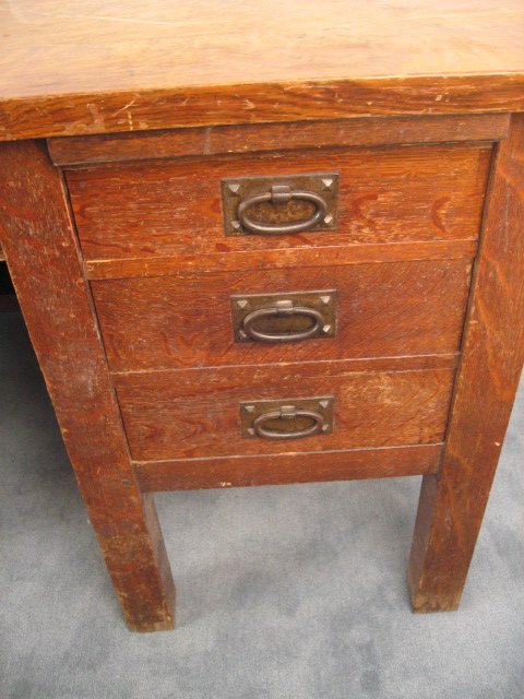 A Gustav Stickley Double Pedestal Desk, - 5