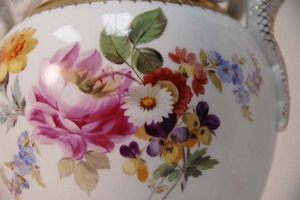 A Pair of 19th C Meissen Vases, - 4