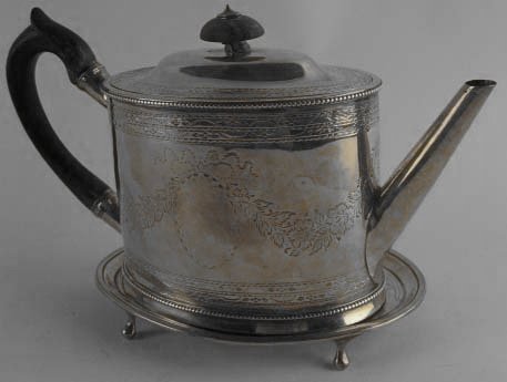 A George III Sterling Teapot and Stand, - 3