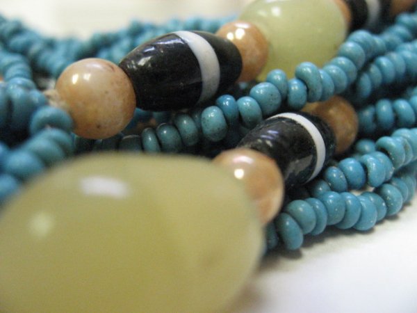 Two Native American Beaded Necklaces: - 7