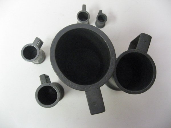 Six 19th C French Pewter Measures, - 4
