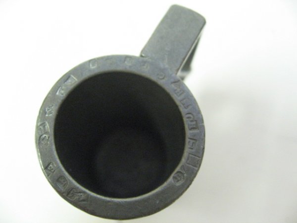 Six 19th C French Pewter Measures, - 5