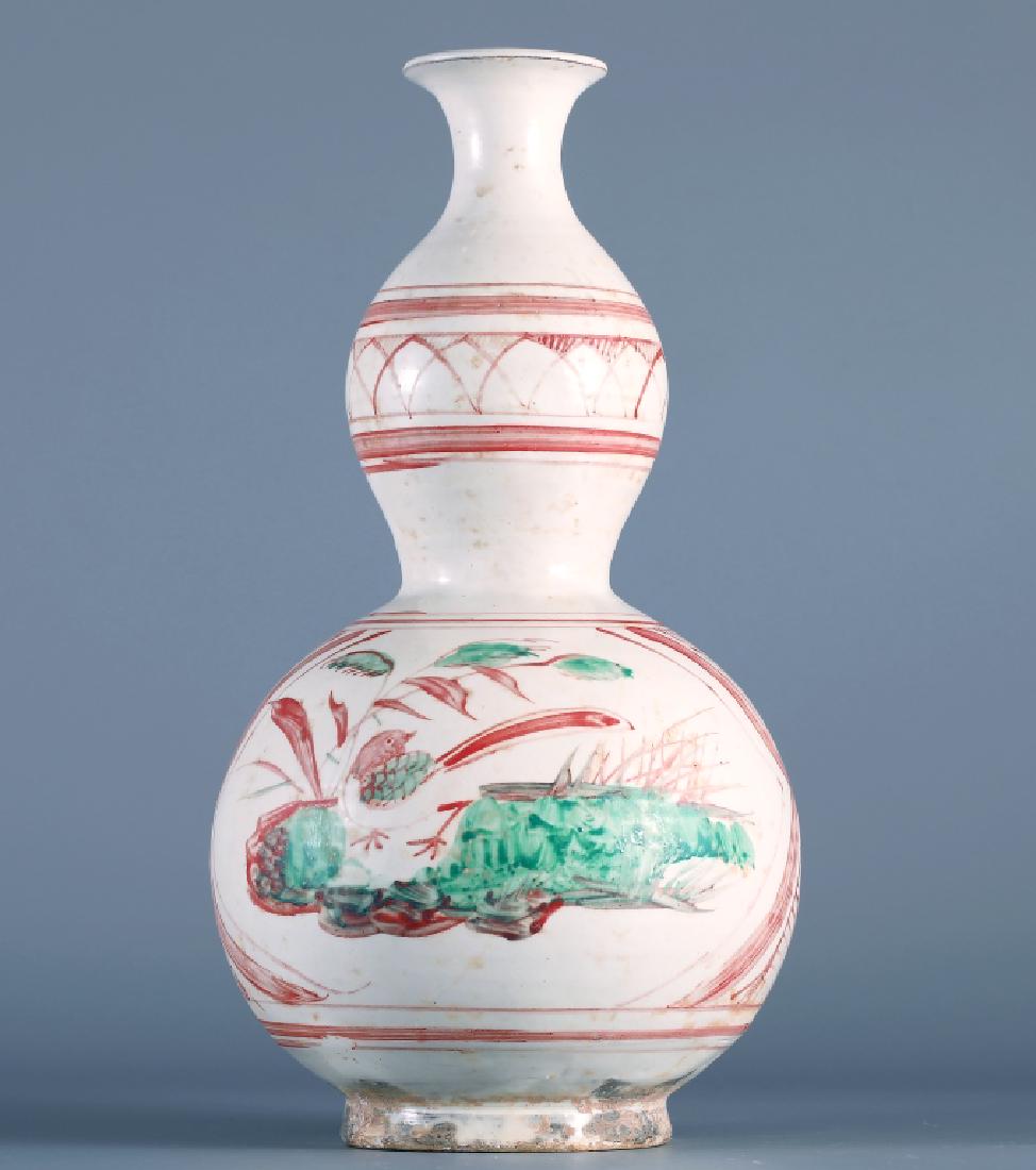 CIZHOU KILN COLOUR PAINTED GOURD BOTTLE (1 of 8)