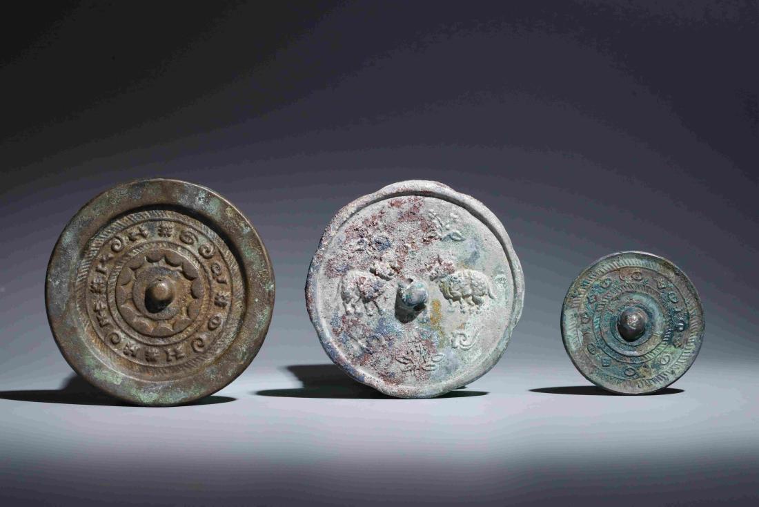 THREE BRONZE MIRRORS (1 of 5)