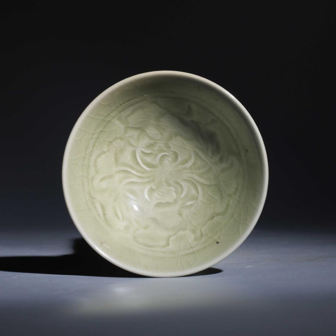YAOZHOU KILN GREEN GLAZE PATTERN CUP (1 of 6)