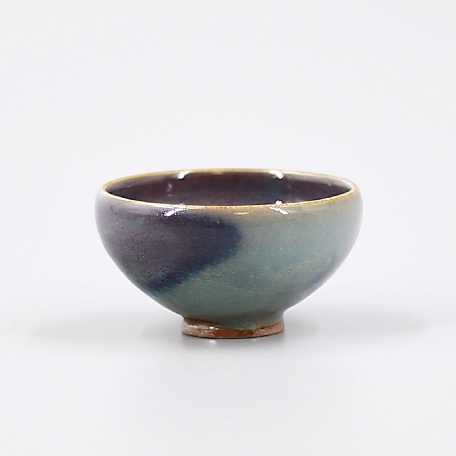 Jun Kiln Small Bowl with Purple Erythema in Blue Glaze (1 of 6)
