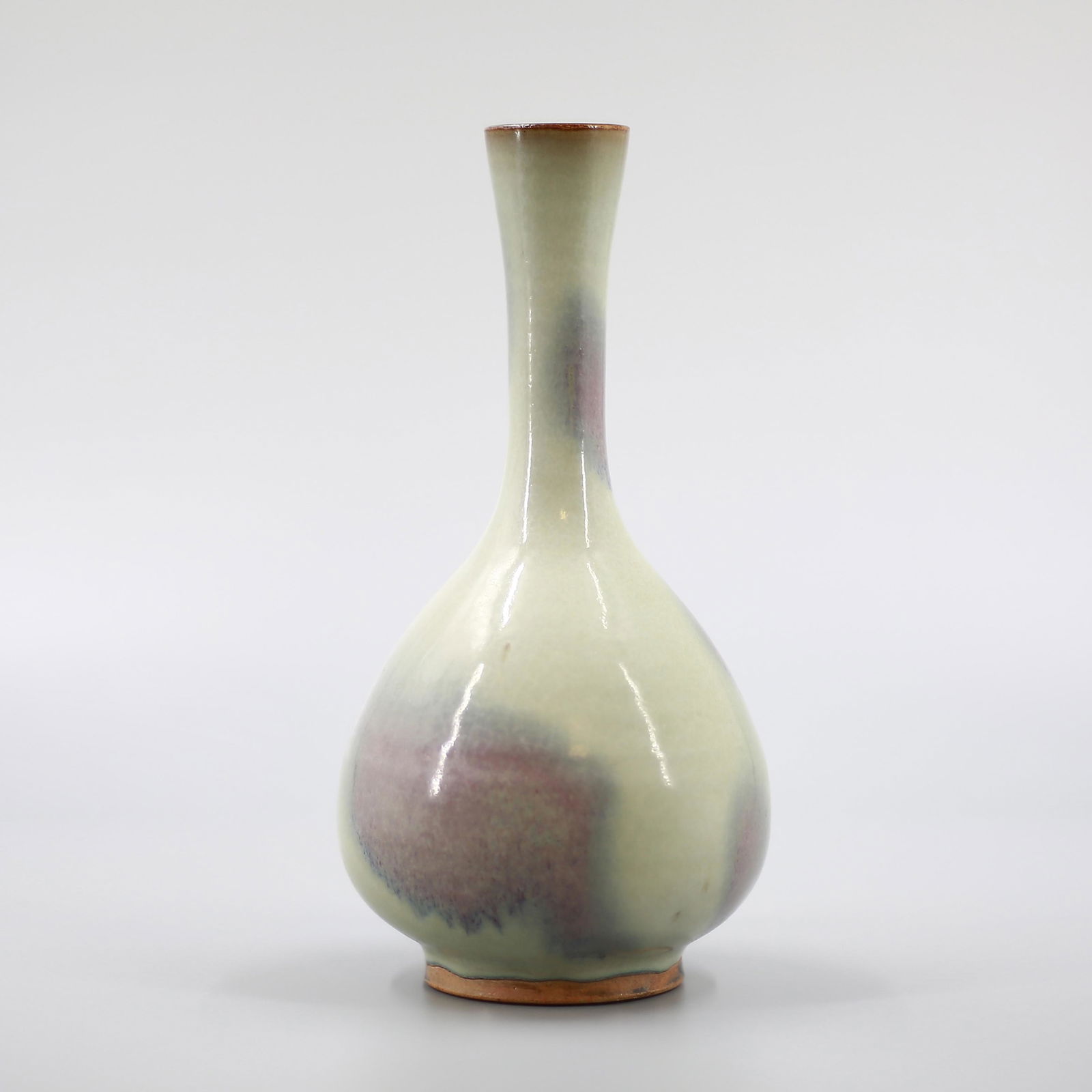 Jun Kiln Long Neck Bottle with Erythema in Blue Glaze (1 of 6)