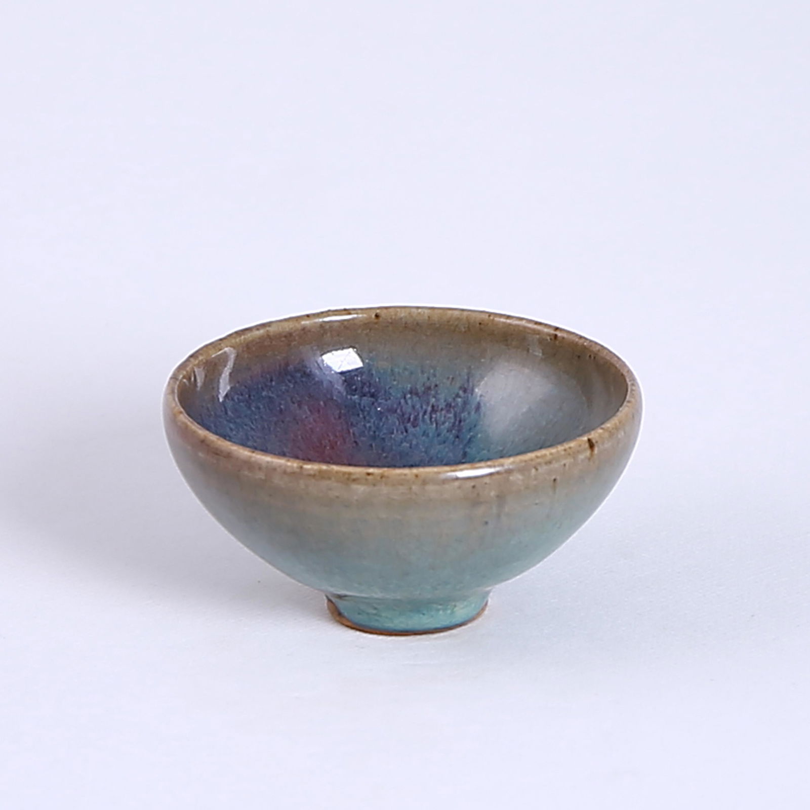 Junyao blue glaze red spot small pot (1 of 5)