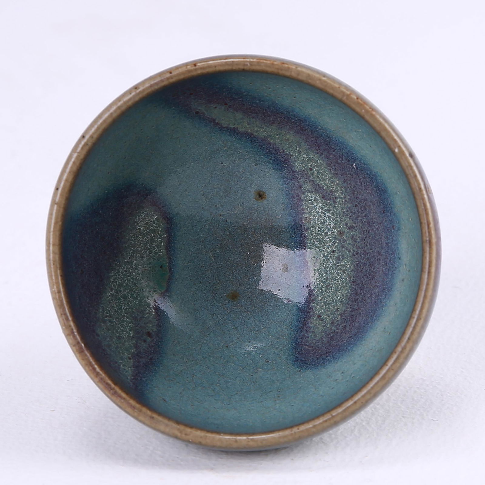 Jun kiln celadon glaze purple spot small cup (1 of 7)