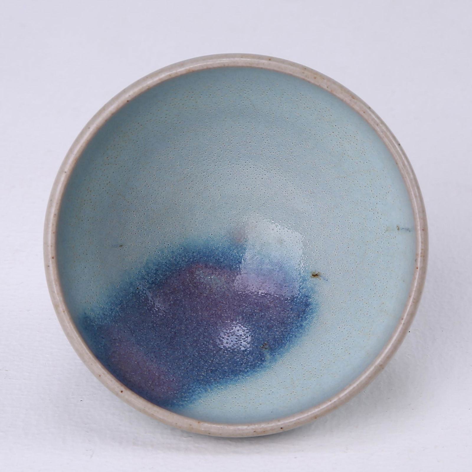 Jun kiln moon white glaze purple spot small cup (1 of 6)