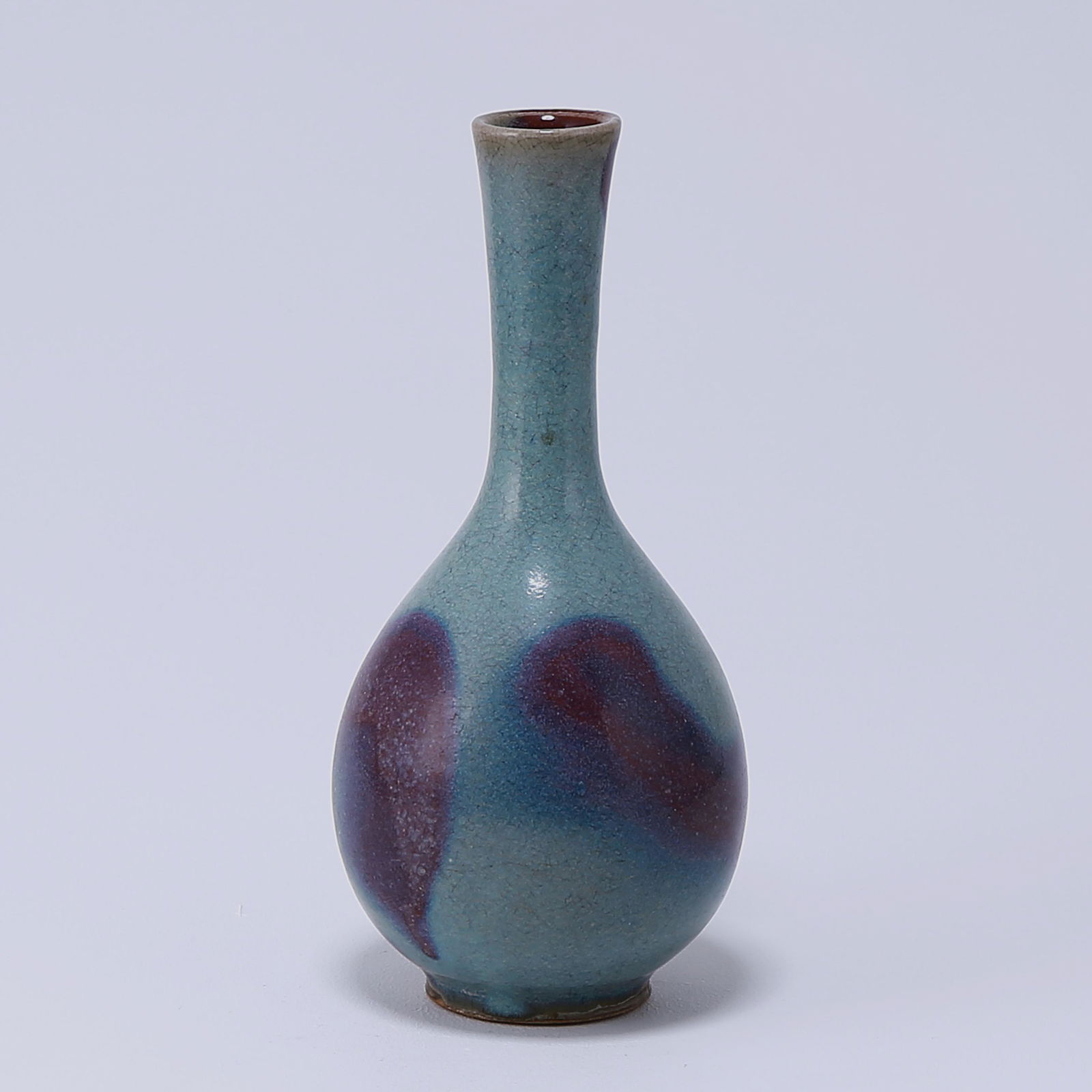Jun kiln celadon purple-spotted long neck vase (1 of 6)