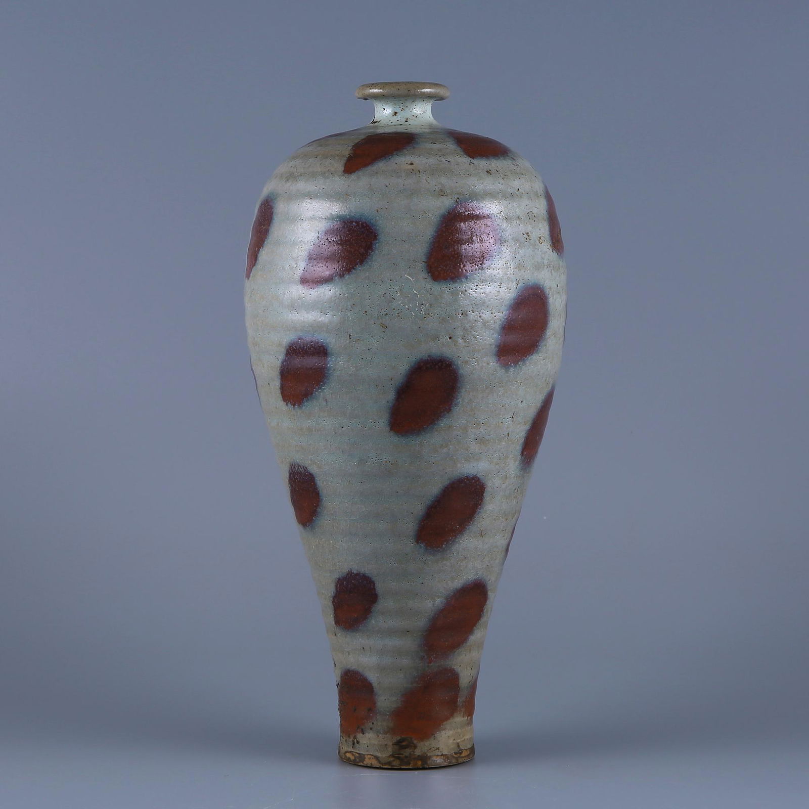 Song Jun kiln celadon plum vase with red spots and (1 of 7)