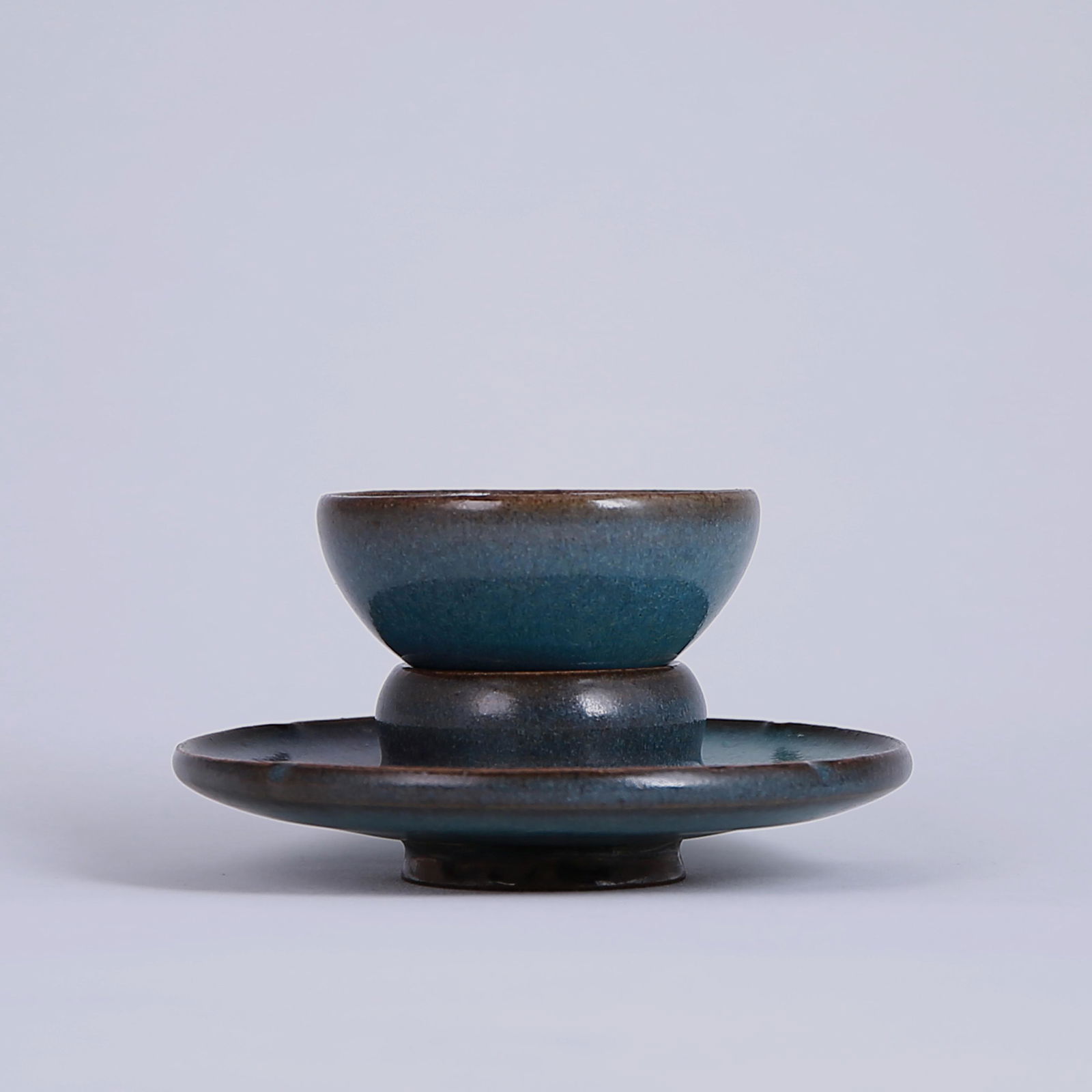 A set of Jun kiln celadon erythema cup holders (1 of 6)