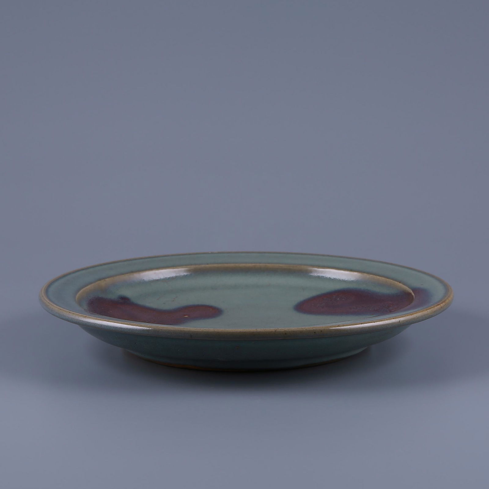 Jun kiln sky celadon-glazed red spot platter (1 of 8)
