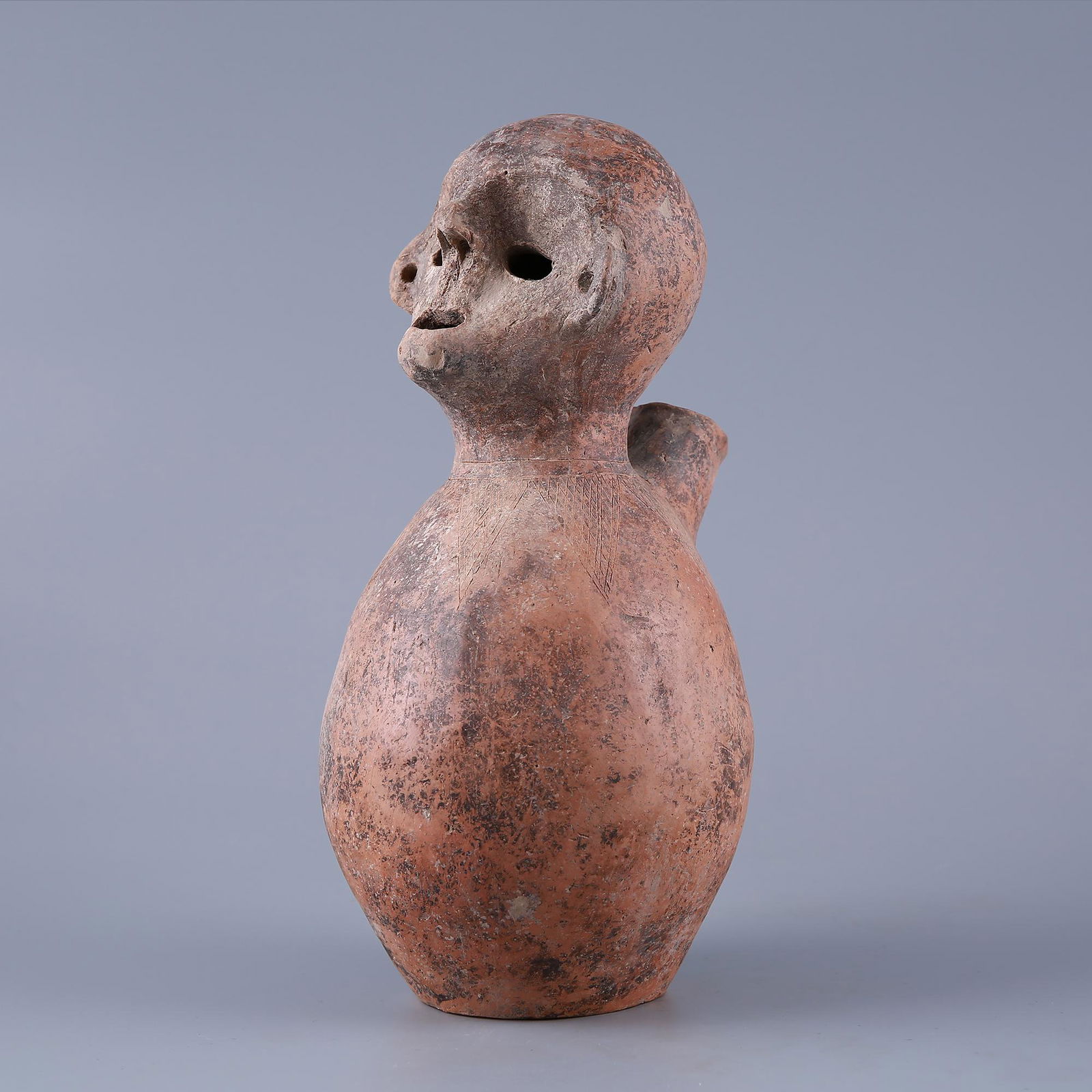 Yangshao Culture Human Head Shaped Clay Pot (1 of 7)