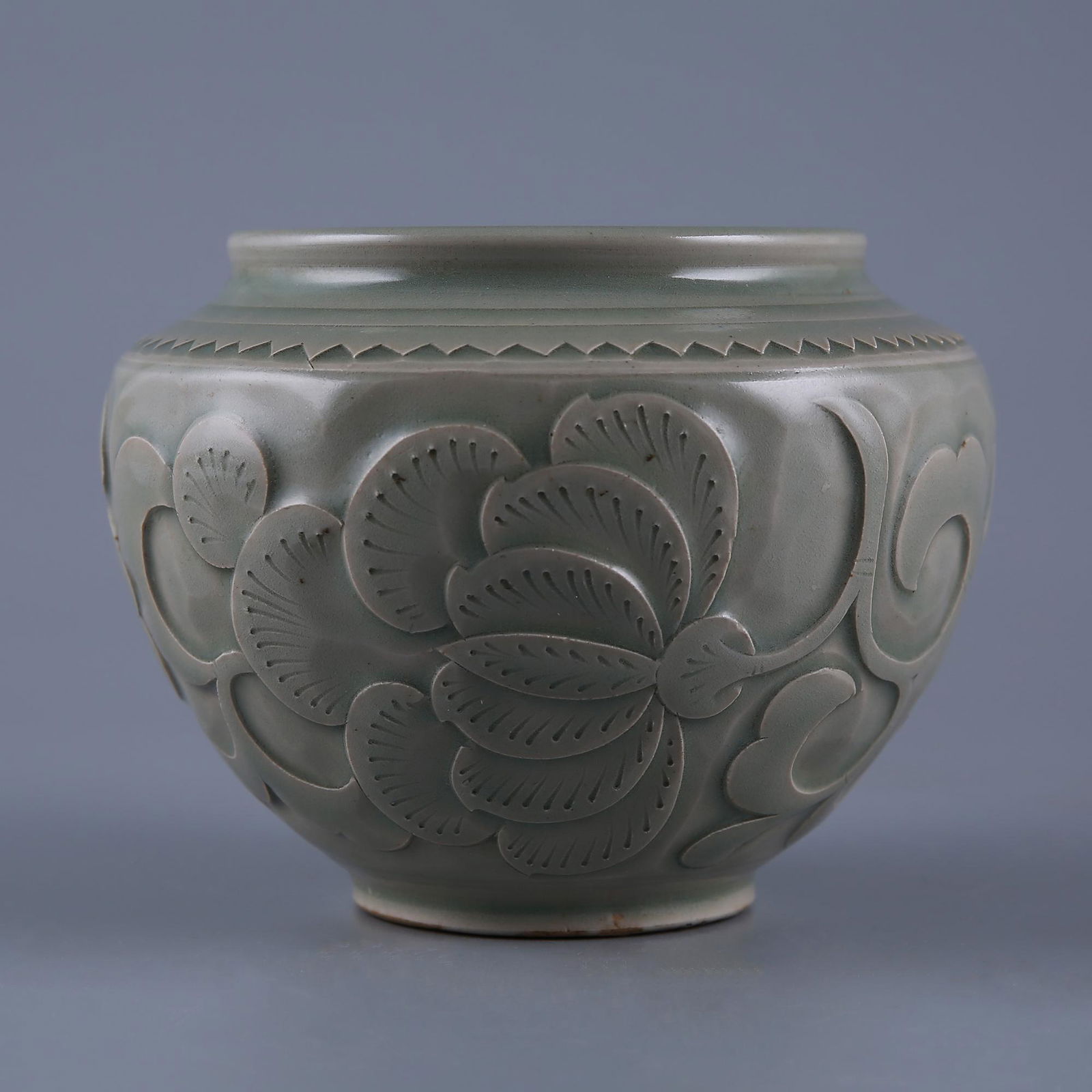 Song Yaozhou Kiln Celadon Engraved Flower Jar (1 of 7)