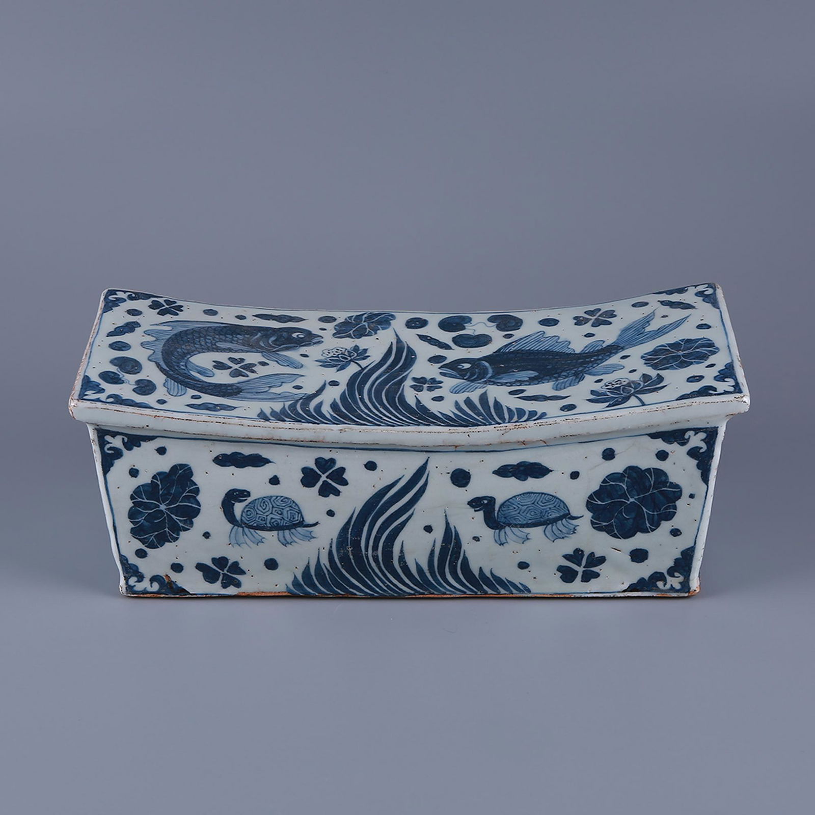 Ming Dynasty Blue and White Fish Algae Pillow (1 of 8)