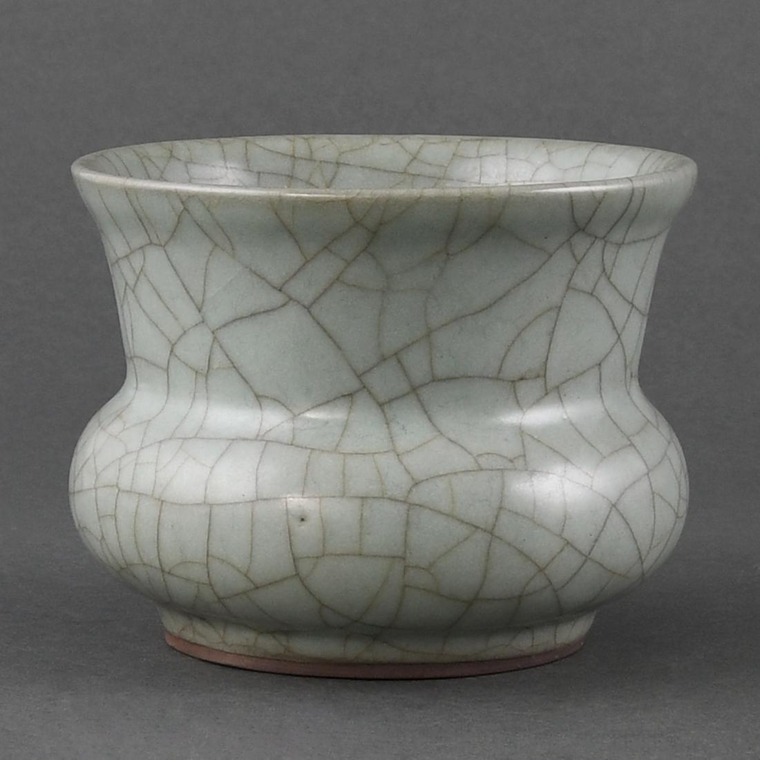 A RARE 'GUAN' CELADON ZHADOU (1 of 8)