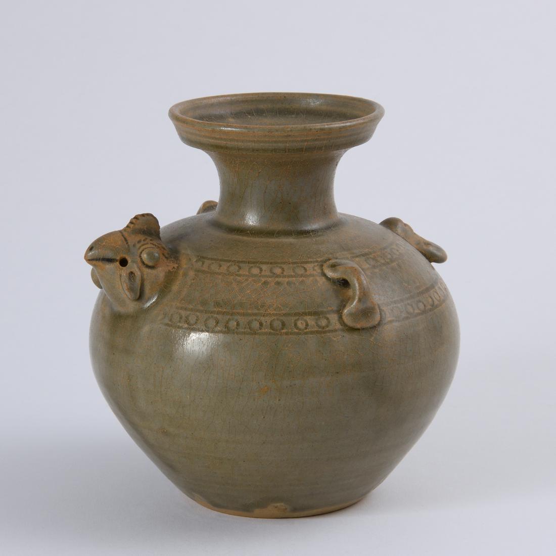 A 'YUE' CELADON DOUBLE LOOPS JAR (1 of 7)