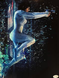 "GHOST in the SHELL" - Scarlett Johansson signed 11x14: 100% In-Person! Spectacular signed color 11x14 photo by Scarlett Johansson from the sci-fi hit "Ghost in the Shell". Dimensions: 11" x 14" Artist or Maker: Scarlett Johansson Medium: Photograph Condit