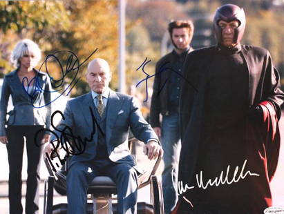 "X-MEN: X2" - Cast signed scene photo 11x14 photo: 100% In-Person. Authentic cast signed 11x14 scene photo from the 'Marvel' hit sequel by stars: Patrick Stewart, Ian McKellen, Hugh Jackman and Halle Berry Dimensions: 11" x 14" Artist or Maker: