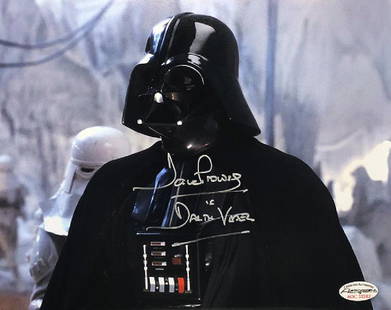 "STAR WARS: Empire Strikes Back" - Dave Prowse signed: 100% In-Person from private signing. Classic close-up 8x10 photo as the always-menacing 'Darth Vader' from "Star Wars: The Empire Strikes Back". Signed in-person by the Man-behind-the-Mask; Dave