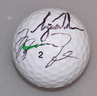 MICHAEL JORDAN and TIGER WOODS - Signed Golfball!: 100% In-Person! Rare and Very Unique item! Signed 'Nike' logo golfball by two of 'Nike's' biggest all-time spokesmen; Michael Jordan and Tiger Woods!! 2 Very difficult signatures! Dimensions: 1.5"