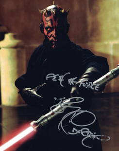 "STAR WARS: The Phantom Menace" 'Darth Maul' Signed: Description: 100% In-Person. Great signed action pose color 8x10 photo as the wicked 'Darth Maul' by action star Ray Park. Dimensions: 8" x 10" Artist or Maker: Ray Park Medium: