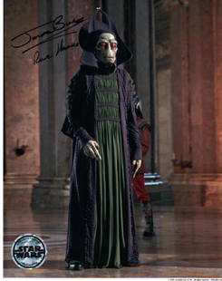 "STAR WARS: The Phantom Menace" Jerome Blake Signed: Description: 100% In-Person. Great signed full-length scene photo as the untrustworthy 'Rune Haako' by star Jerome Blake. Dimensions: 8" x 10" Artist or Maker: Jerome Blake Medium: