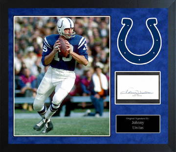 "BALTIMORE COLTS" - LEGEND Johnny Unitas Original: 100% In-Person! Original Signature by Johnny 'Johnny U' Unitas (May 7, 1933 - Sept. 11, 2002). 'The Man with the Golden Arm'. One of the NFL's all-time Greatest QB's. "NFL" MVP '59, '65, '67. "Super