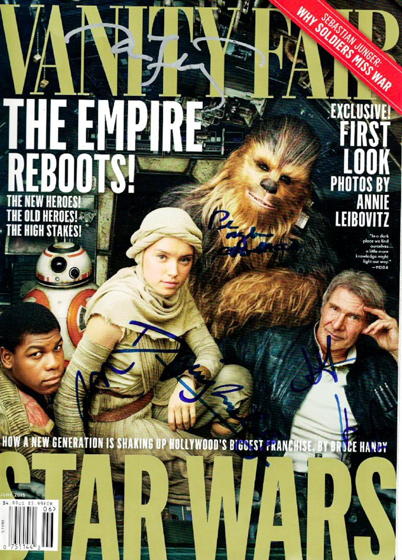 "STAR WARS: FORCE AWAKENS" Cast signed "Vanity Fair" (1 of 2)