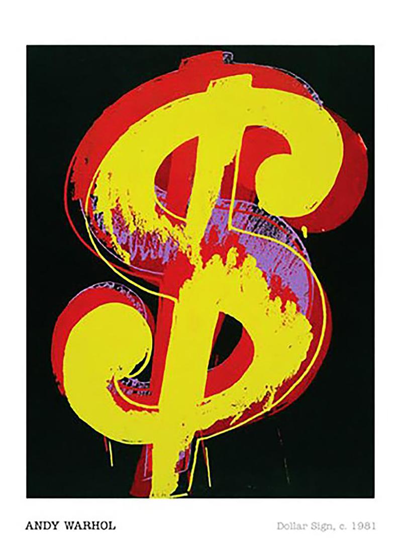 ANDY WARHOL - Pop Artist 'Dollar Sign' lithograph (1 of 2)