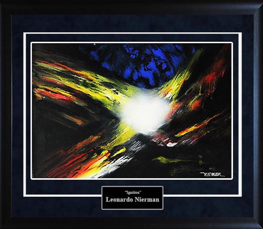 LEONARDO NIERMAN - 'Ignition' ORIGINAL Acrylic on: Leonardo Nierman is a highly accomplished and regarded abstract artist. Just a quick search online and you'll find Fantastic pieces, all in the $5,000-$10,000 range. Leonardo Nierman has had exhibitio