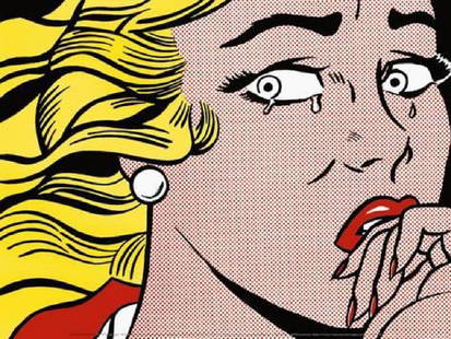 ROY LICHTENSTEIN - 'Crying Girl' Top Selling Offset: 139156 - Roy Lichtenstein (Oct. 27, 1923 - Sept. 29, 1997), one of the best selling Pop Artists of All-Time. This original Roy Lichtenstein offset lithograph titiled 'Crying Girl' is one of his most