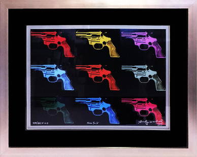 ANDY WARHOL - RARE 'Guns 01' NICE Custom Framed: 139209 - Andy Warhol (Aug. 6, 1928 - Feb. 22, 1987), one of the most collected and popular artists of all-time, this is 'Guns 01', a very popular and collectible print of Warhol's. Limited Edition