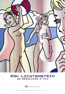 ROY LICHTENSTEIN - RARE 'Nudes with Beach Ball' Poster: 139217 - Roy Lichtenstein (Oct. 27, 1923 - Sept. 29, 1997), one of the best selling Pop Artists of All-Time, original 2007 'Nudes with Beach Ball' offset lithograph Gallery poster. From a Limited