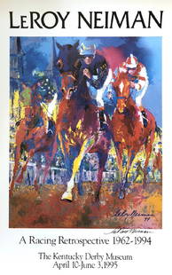 LeROY NEIMAN - 'Kentucky Racing' (1994) H/S Rare: 138221 - This piece was originally done in 1994, a Classic work done by World famous artist, LeRoy Neiman (June 8, 1921 - June 20, 2012). This is a great, open-edition lithograph from one of the most