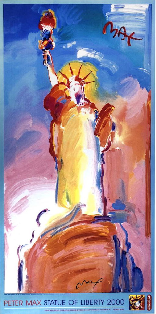 Peter Max Statue Of Liberty 2000 Hand Signed Jul 03 2018