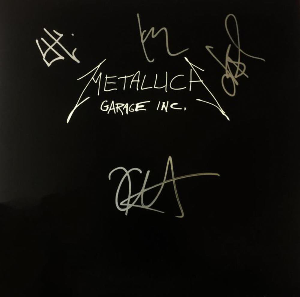 "METALLICA" - Rare, Full-Band signed "Garage Inc." LP (1 of 2)