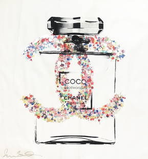 SHANE BOWDEN - ORIGINAL Famous 'Chanel' MM Canvas: 139173 - An homage to the product that brought him fame, Shane Bowden and 'Chanel'! ORIGINAL mixed-media on canvas by popular Australian artist. This piece is titled 'CC Chanel Coco'. Hand signed by