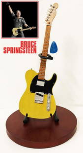 BRUCE SPRINGSTEEN - "Axe Heaven" miniature guitar: 404040 - Each "AXE HEAVE" hand-crafted 1:4 scale ornamental replica mini-guitar is exact in its details. History matters when each model is replicated. "The Boss" - Bruce Springsteen Vintage Blonde