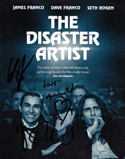 "DISASTER ARTIST" - Rare signed 8x10 Movie Poster Photo: 138036 - 100% In-Person! Great signed movie poster 8x10 from the Oscar Nom. (adapted screenplay) critical hit by star Dave Franco and the Real "The Room" director and inspiration for the film, Tom