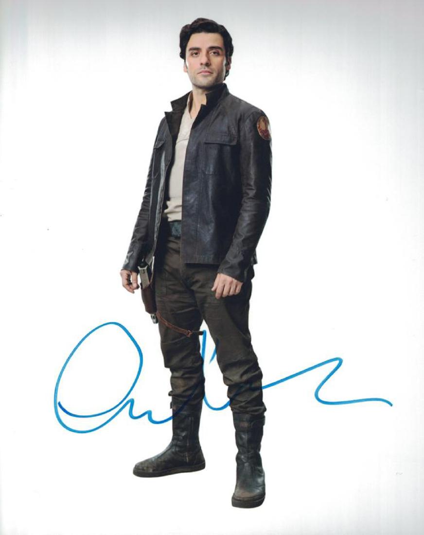 "STAR WARS: The Last Jedi" Oscar Isacc Signed 8x10: 136649 - 100% In-Person. New "Star Wars" hero Oscar Isaac as 'Poe' reprising his role in "Episode VIII: The Last Jedi" signed full-length 8x10 pose.