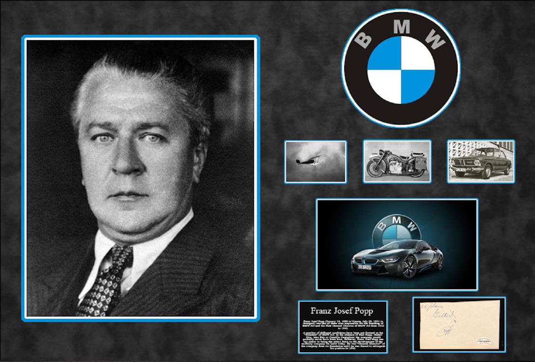 "BMW" Founder Franz Josef Popp custom framed Original (1 of 2)