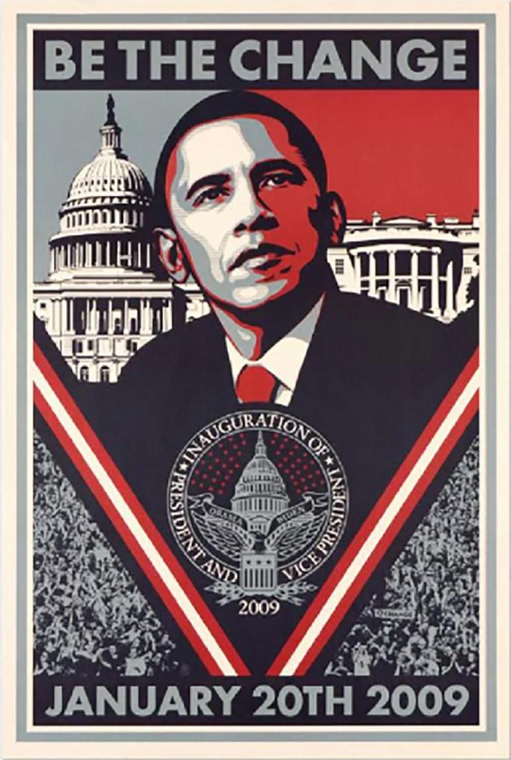 SHEPARD FAIREY - Barack Obama 2008 Inauguration: 139163 - Street Artist Shepard Fairey is one of the most popular and collected new artists in the world - best known for his 'Andre the Giant/OBEY' series and the 2008 President Barack Obama 'HOPE' ca