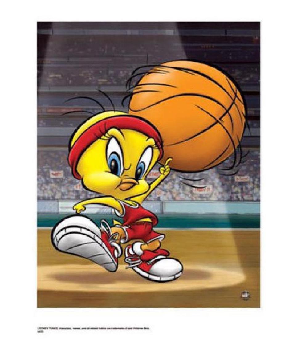"SPACE JAM" - 'Twirling Tweety' LE 16x20 Warner Bros.: 138200 - Warner Brothers' "Looney Tunes" presents 'Twirling Tweety' from "Space Jam". Officially licensed Limited Edition (#147/500) Giclee on heavy stock paper. The piece includes a Warner Bros. holo