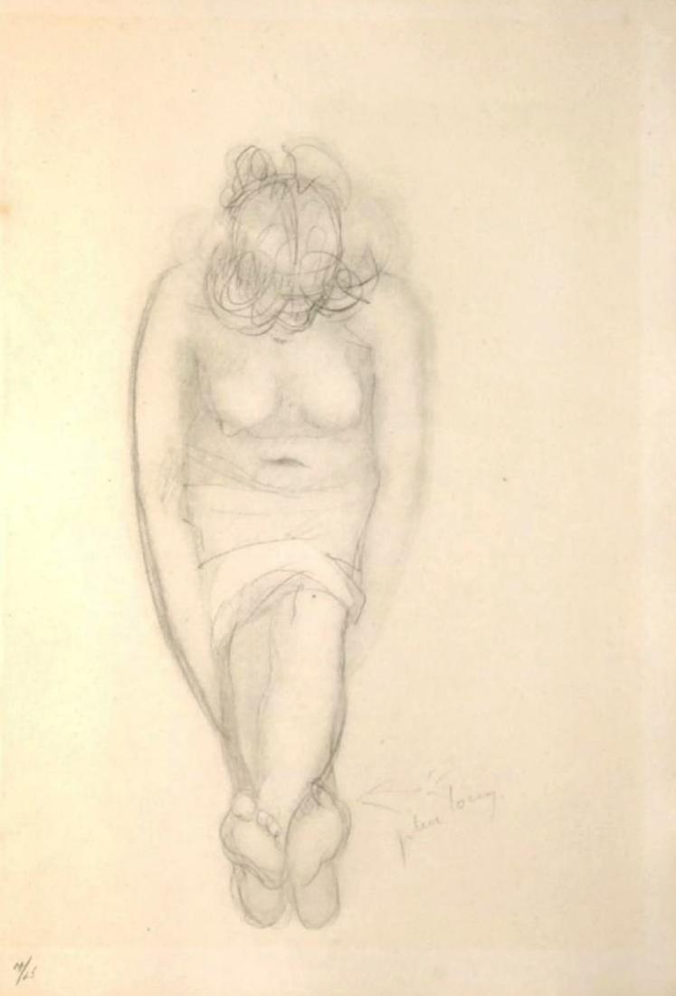 AUGUSTE RODIN - Mint, Vintage NUDE woman Drypoint: 138894 - Incredibly Rare, vintage, Limited Edition (#7/25) original drypoint etching of seated nude woman on paper from Fine Art Master Auguste Rodin (Nov. 12, 1840 - Nov. 17, 1917). From the L'Oeuvre